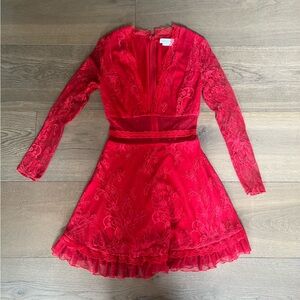 NWT For love and lemons red cocktail dress
